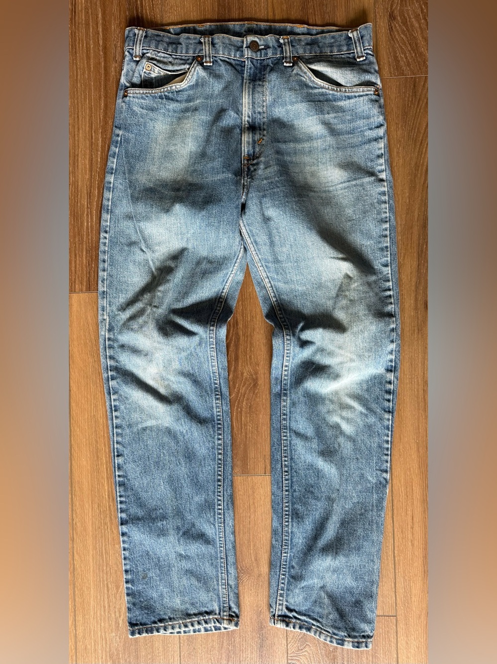 Vintage Levis 505 Jeans Mens 34x30 80s Orange Tab Made In USA Distressed Faded
